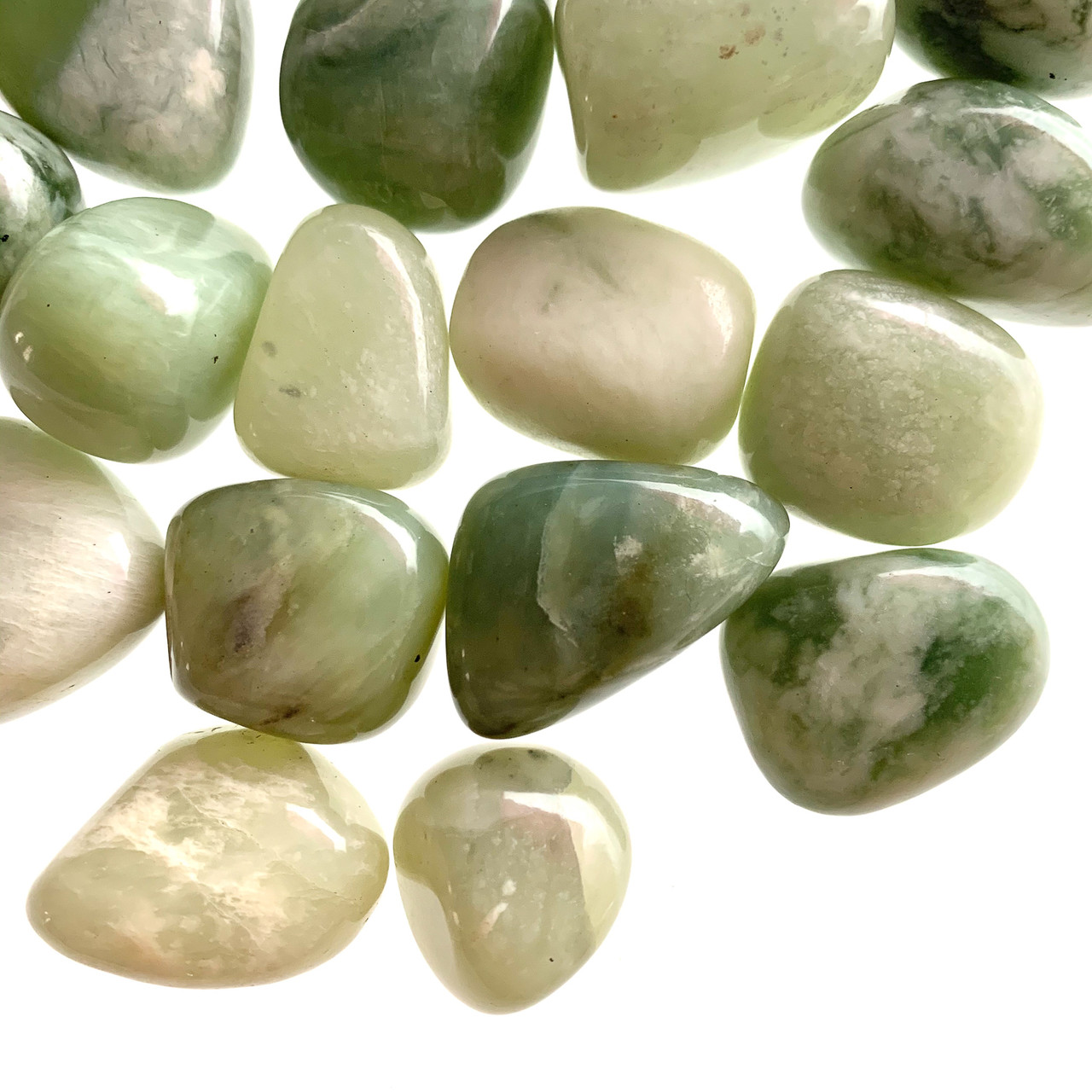 NEW JADE TUMBLED STONES | PEACE LOVE CRYSTALS