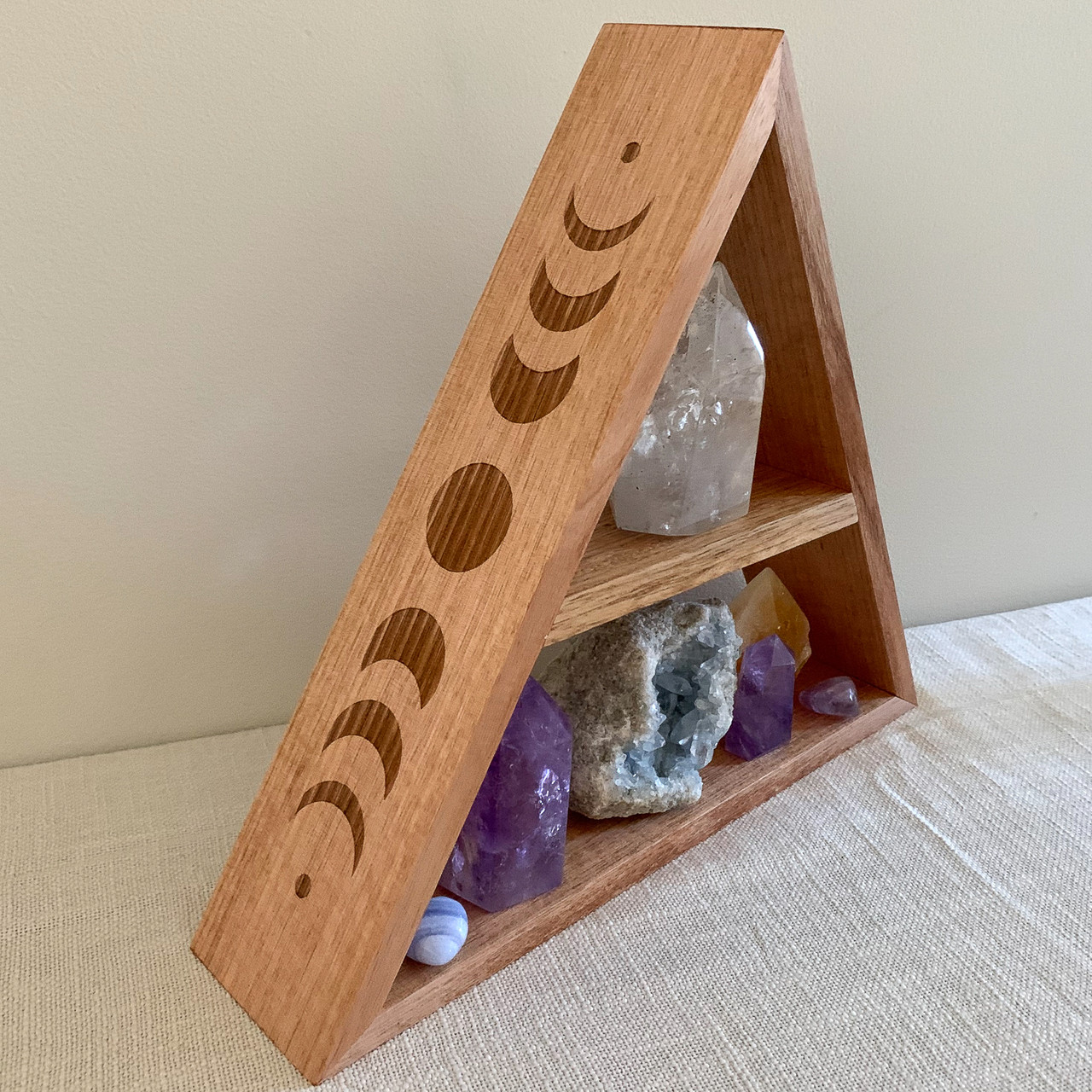 Triangle crystal display shelf best sale