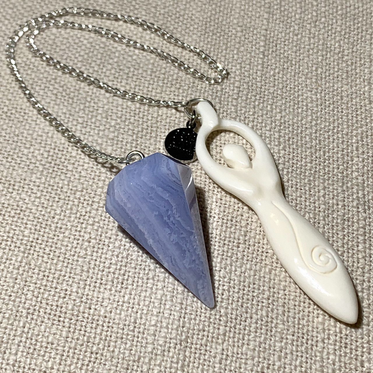 blue lace agate pendulum