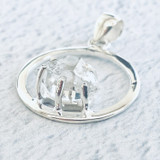 Herkimer Diamond Round Sterling Silver Pendant