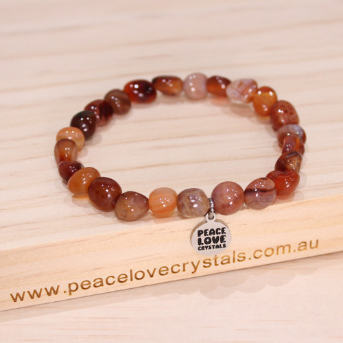 Fire Agate Pebble Bracelet