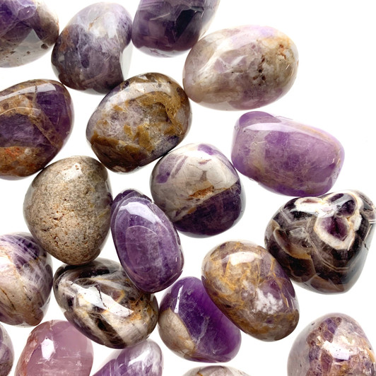 Chevron Amethyst Tumbled Stones