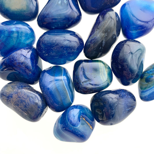 Blue Agate Tumbled Stones