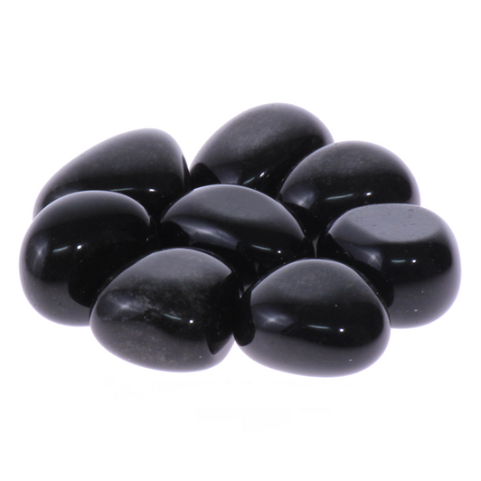 Silver-Sheen Obsidian Tumbled Stones