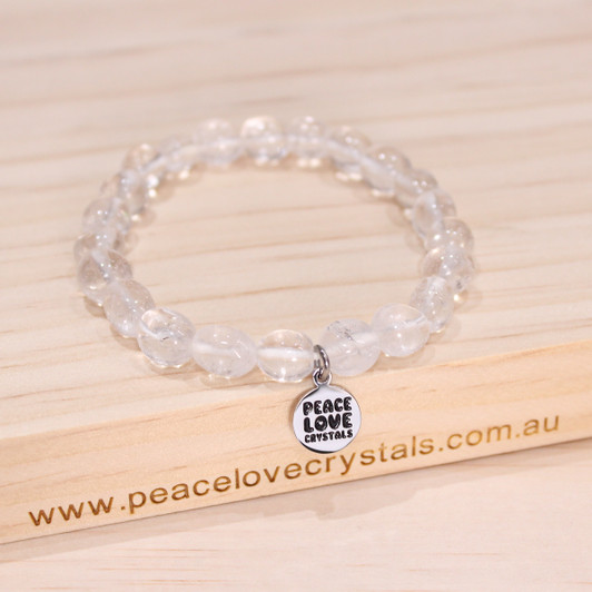 Clear Crystal Quartz Pebble Bracelet