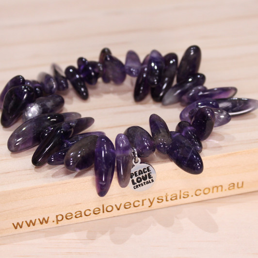 Chevron Amethyst Frill Bracelet