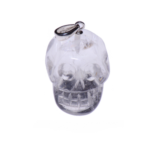 Clear Crystal Quartz Skull Pendant