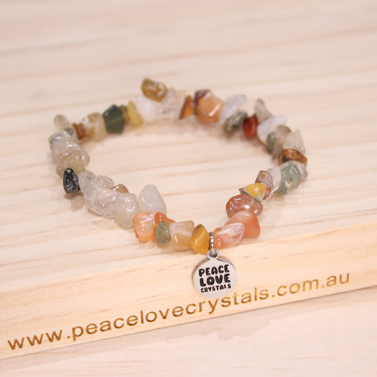 Natural Crystal Mix Chip Bracelet