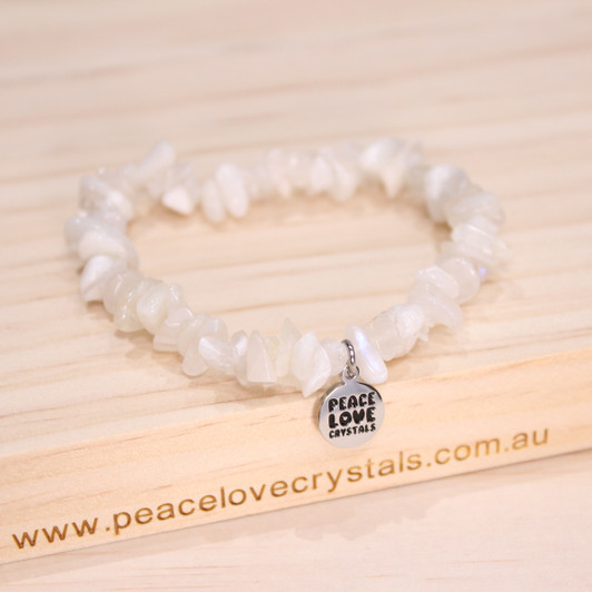 Rainbow Moonstone Chip Bracelet