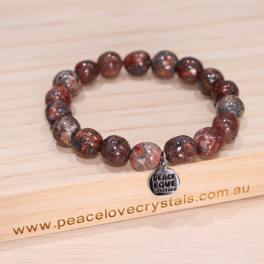 Leopardskin Jasper Pebble Bracelet