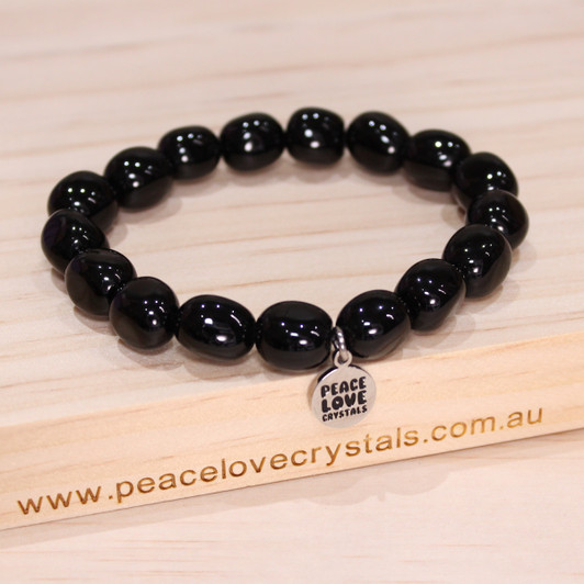 Black Obsidian Pebble Bracelet