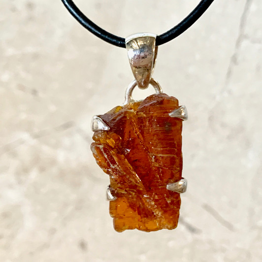 Orange Kyanite Sterling Silver Pendant