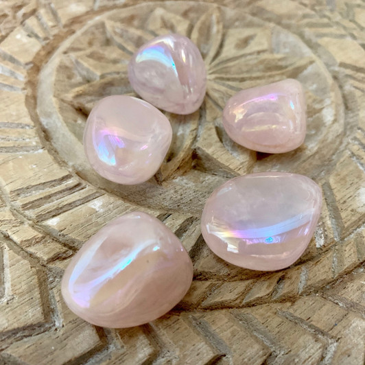 Rose Aura Quartz Tumbled Stones