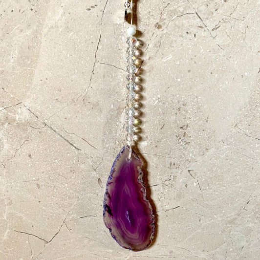 Purple Agate Slice Suncatcher Purple Agate Slice Suncatcher