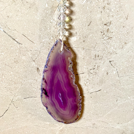 Purple Agate Slice Suncatcher Purple Agate Slice Suncatcher