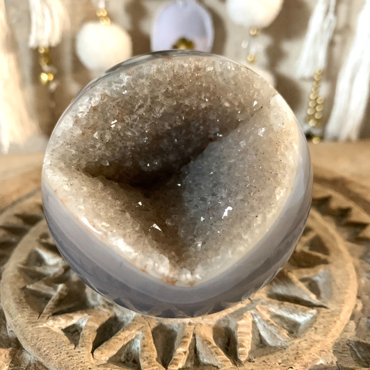 Quartz Agate Geode Sphere