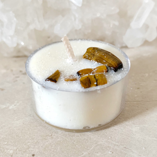 Abundance Tea Light Crystal Candle