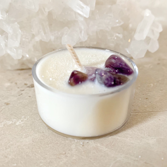 Peace Tea Light Crystal Candle