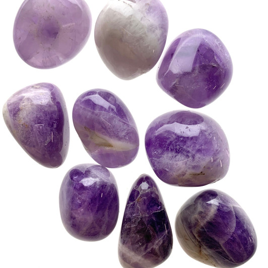 Chevron Amethyst Tumbled Stones
