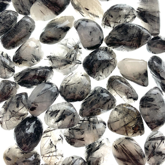 Tourmalinated Quartz Tumbled Stones