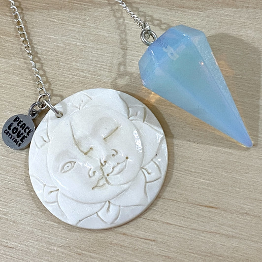 Opalite Sun and Moon Pendulum