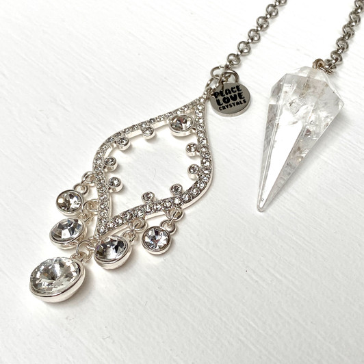 Clear Quartz Diamante Pendulum Clear Quartz Diamante Pendulum