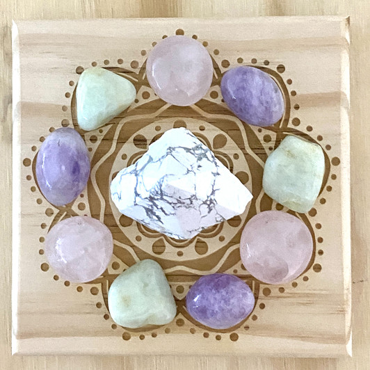 Calming Mandala Crystal Grid Set