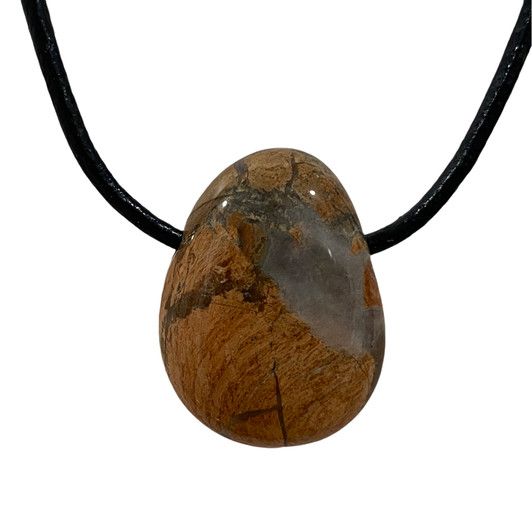 Petrified Wood Tumbled Stone Pendant