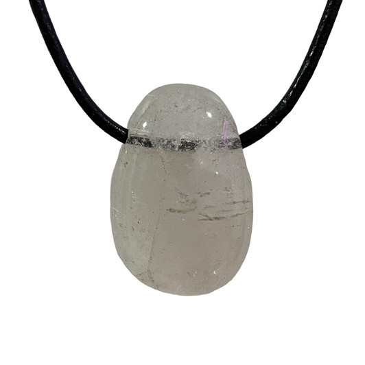 Clear Crystal Quartz Tumbled Stone Pendant