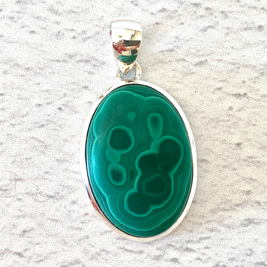 Malachite Sterling Silver Pendant 