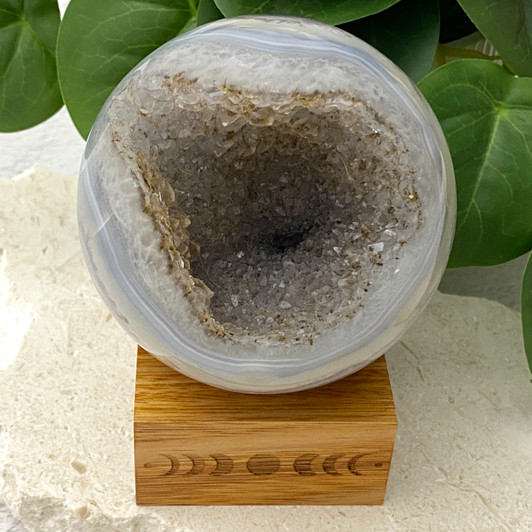 Quartz Druzy Agate Geode Sphere 9cm