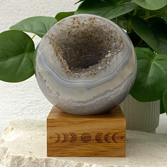 Quartz Druzy Agate Geode Sphere 9cm