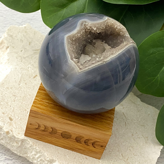 Quartz Druzy Agate Geode Sphere 7.7cm