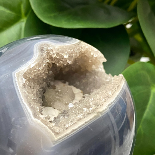 Quartz Druzy Agate Geode Sphere 7.7cm