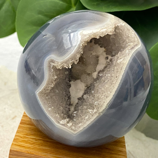 Quartz Druzy Agate Geode Sphere 7.7cm