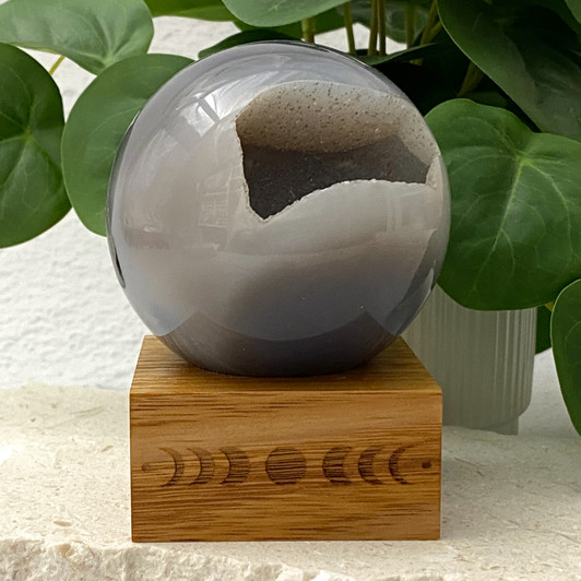 Quartz Druzy Agate Geode Sphere 7.7cm