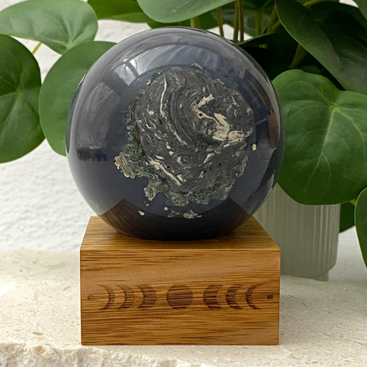 Quartz Druzy Agate Geode Sphere 7.7cm
