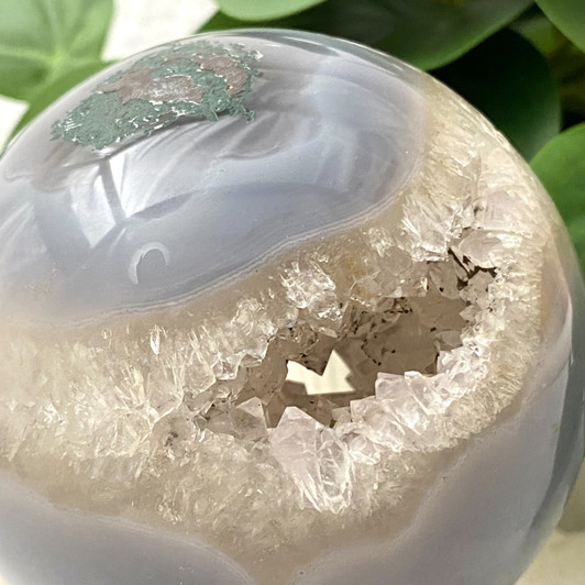 Quartz Points Agate Geode Sphere 8.9cm