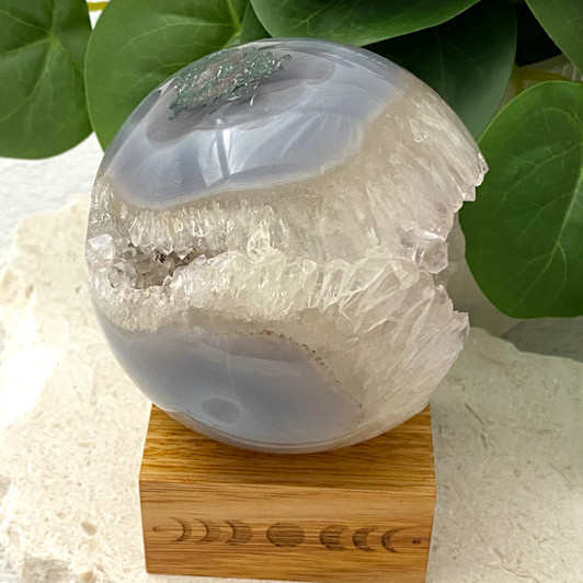 Quartz Points Agate Geode Sphere 8.9cm