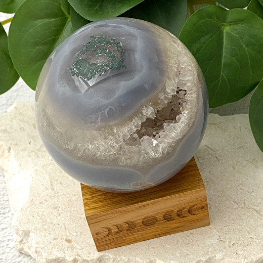 Quartz Points Agate Geode Sphere 8.9cm