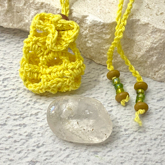 Crochet Crystal Keeper Necklace Pouch