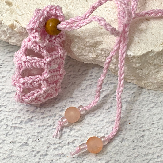 Crochet Crystal Keeper Necklace Pouch