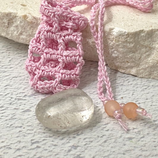Crochet Crystal Keeper Necklace Pouch