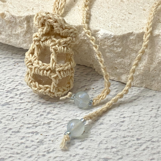 Crochet Crystal Keeper Necklace Pouch