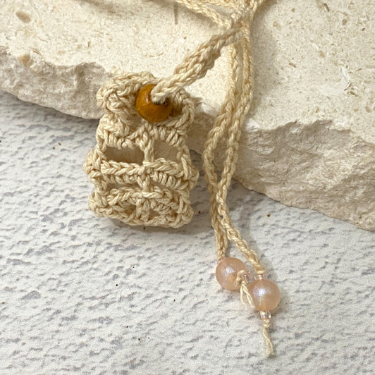Crochet Crystal Keeper Necklace Pouch