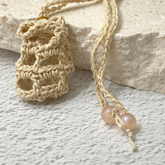 Crochet Crystal Keeper Necklace Pouch