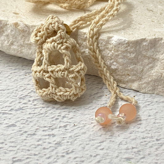 Crochet Crystal Keeper Necklace Pouch
