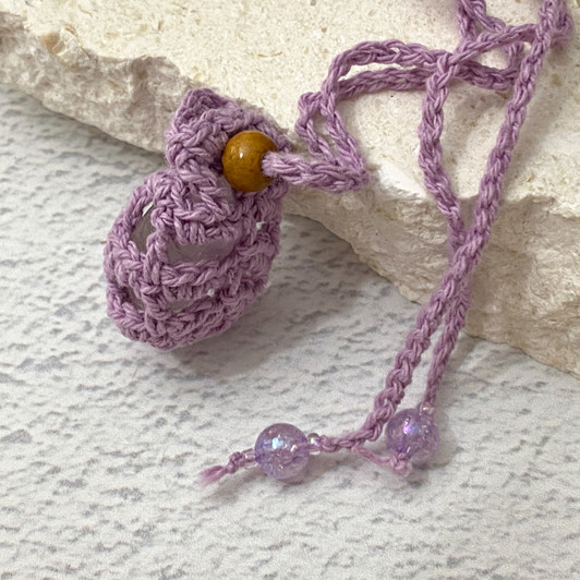 Crochet Crystal Keeper Necklace Pouch