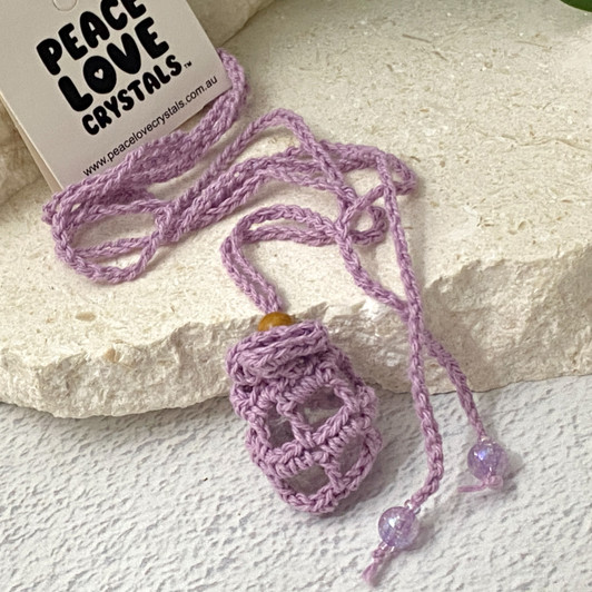 Crochet Crystal Keeper Necklace Pouch