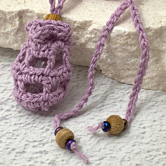 Crochet Crystal Keeper Necklace Pouch